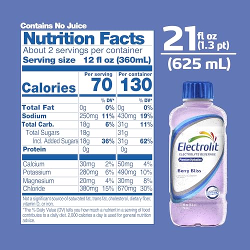 Electrolit Hydration Electrolyte Drinks, Sports Beverages with Electrolytes, Recovery Drink for Post Workout, 12 Pack, 21 ...