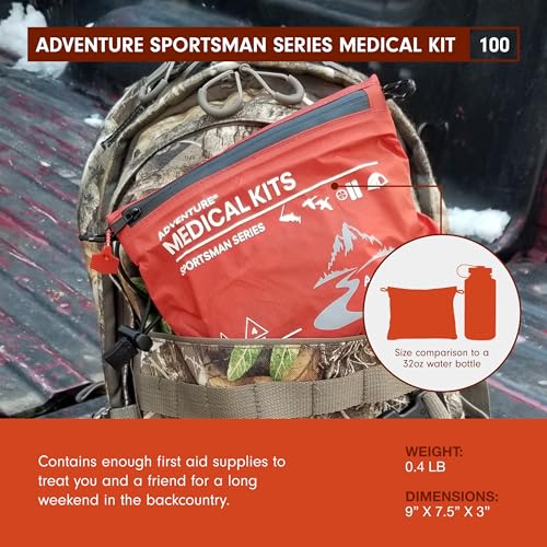 Adventure Medical Kits Sportsman Series Medical Kit - 100 - First Aid Kit for Camping, Hiking, Hunting & More - For 2 Peop...