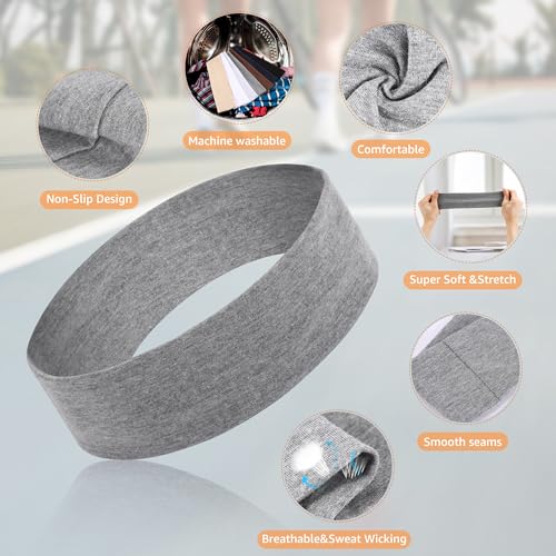 DiyJibb Headbands for Women, Stretchy Non Slip Soft Cotton Cloth Hair Bands for Sports, Workout, Yoga and Running, 7pcs