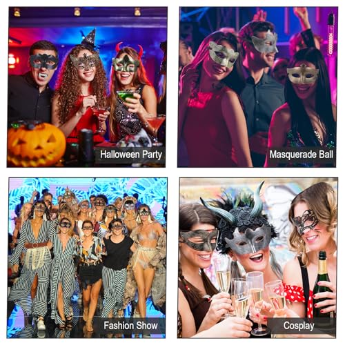 Chivao 60 Pcs Masquerade Masks for Women Men Couple Bulk Venetian Mask Vintage Antique Adult Face Halloween Costumes Party
