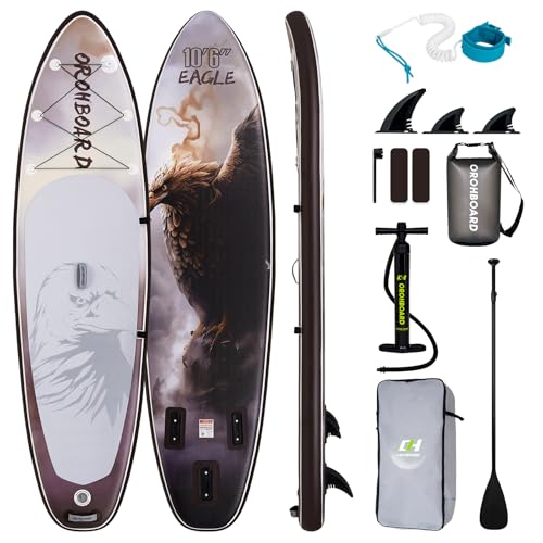 OROHBOARD 10’6/11’6 Inflatable Stand Up Paddle Board with Premium Paddleboards Accessories, Wide Stable Designed SUP Paddl...