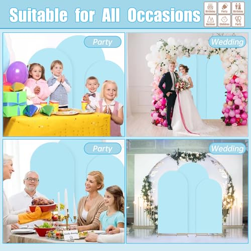 3-Piece Arch Cover for Wedding, Arch Spandex Fitted Covers 6FT 6.6FT 7.2FT Round Top Chiara Wedding Backdrop Covers Compat...