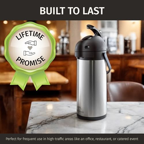 Coffee Carafe Airpot & Cleaning Brush - 101oz / 3L Airpot 12 Hours Hot Water Dispenser or 36 Hours Cold Drink Dispenser wi...