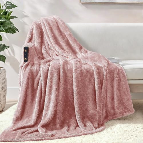 Exclusivo Mezcla Plush Fuzzy Fleece Throw Blanket Extra Large, Super Soft, Fluffy and Warm Blankets for Couch, Bed, All Se...