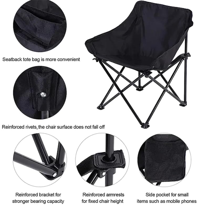 Folding Camping Chair, Portable Outdoor Backpacking Chair for Fishing, Hiking, Picnic, Camping, Beach, Lawn, Concert, Ultr...