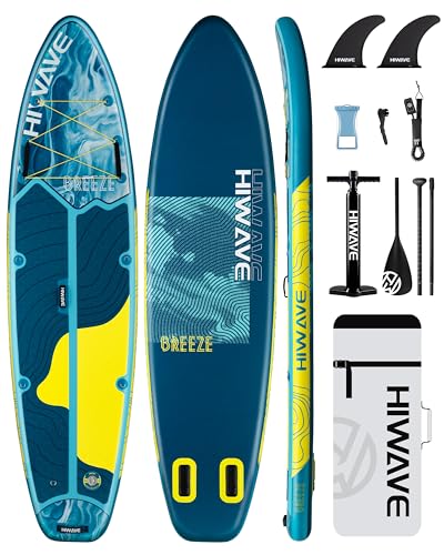 Hiwave Inflatable Stand Up Paddle Board 11’*34”*6” Sup Board, 420lbs Capacity Adult&Youth Paddle Board, Pet Friendly for O...