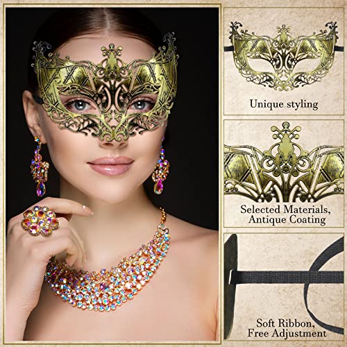 Yunsailing 30 Pieces Masquerade Mask Antique Masks with Straps for Women Men Masquerade Ball Mardi Gras Carnival Party Fav...