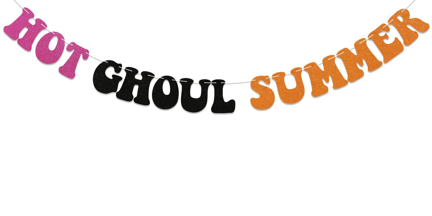 Hot Ghoul Summer Banner Summerween Banner Summer Halloween Party Decorations Spooky Summers Decorations