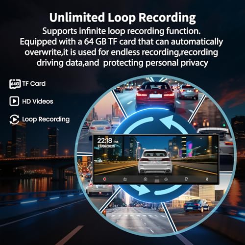Largest 11.5 inch Wireless CarPlay Screen for Car, A-pple CarPlay & Android Auto HD Touchscreen with 4K Dash Cam/1080P Bac...