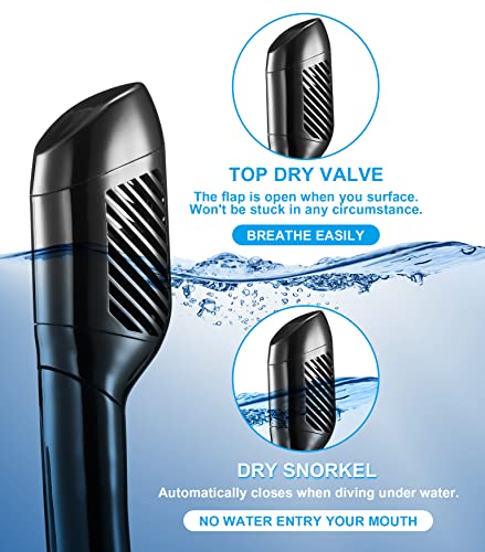 Aegend Snorkeling Gear for Adults Youth Kids, Dry Snorkel Set Panoramic View Enhanced Anti-Leak and Anti-Fog Technology, A...
