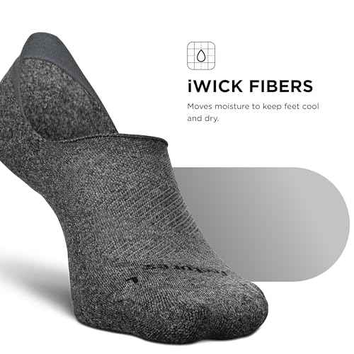 Feetures Elite Light Cushion Invisible Socks - Anti-Slip Sport Sock Liner with Targeted Compression