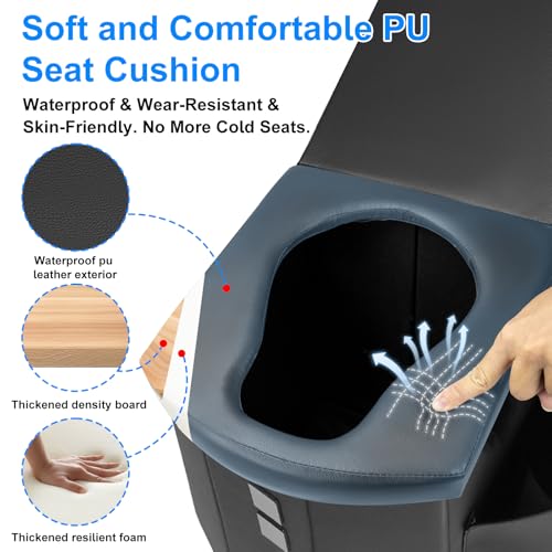 Brarvagur Upgrade XXL Portable Toilet Camping for Adults,17.5" Foldable Camping Toilet Portable, Portative Travel Toilet w...
