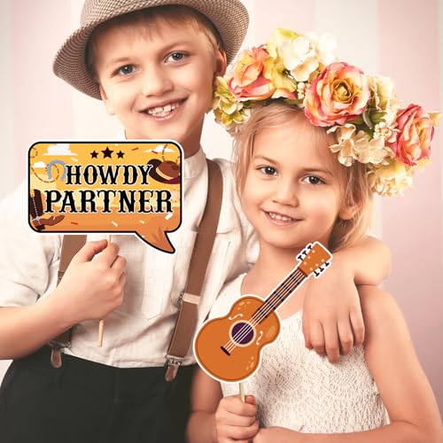 West Wanted Photo Booth Props Selfie Frames & 25 Pieces Western Photo Booth Props, Wild West Themed Party Decoration, West...