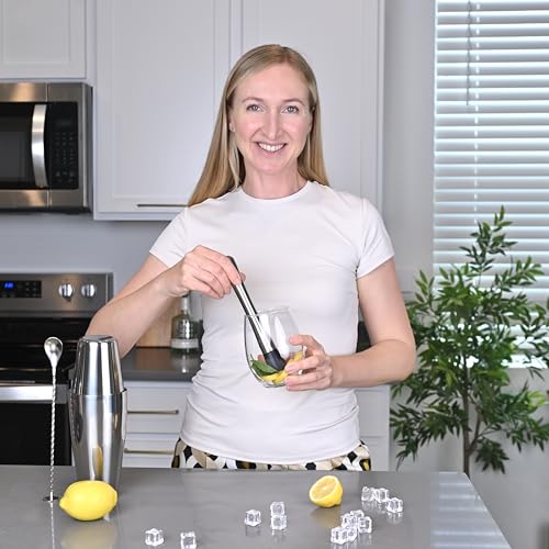 Bartender Cocktail Mixing Kit, Silver Barware Set, Professional Bar Tools with Bottle Opener and Shaker