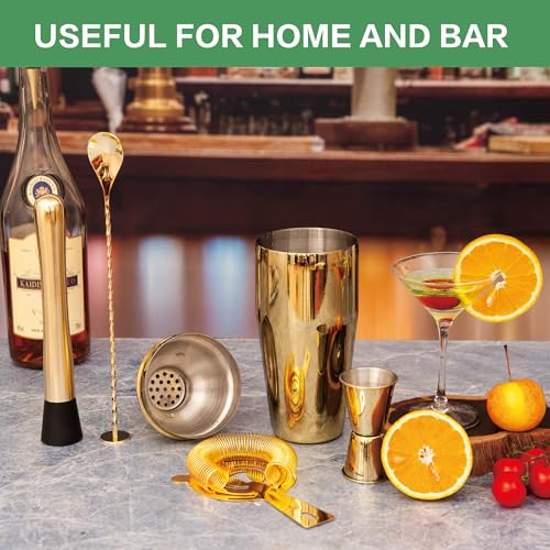 JWJIUEJIU Cocktail Shaker Set Bartender Kit,5 Piece Bar Set Stainless Steel Bar Tools Set for Professional Bartender and H...