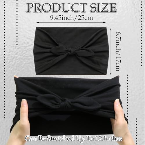 SAWINDA 3Pack Black Bow Headbands for Women Boho Wide Head Bands for Women's Hair Valentines Non Slip Elastic Hair Bands S...