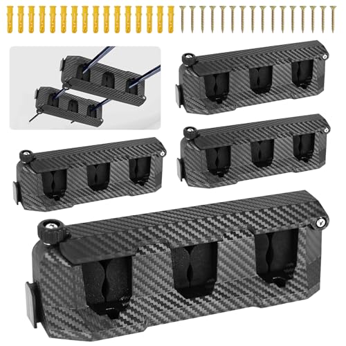 Ruppence 4-Pack Fishing Rod Holder for Garage, Wall Mounted Fishing Pole Holders with EVA Foam, Vertical Fishing Rod Rack ...