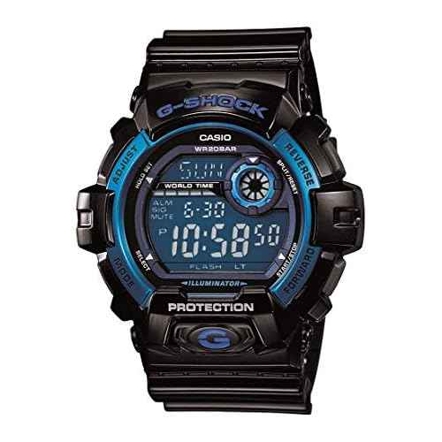 Casio Men's G8900A-1CR G-Shock Black and Blue Resin Digital Sport Watch
