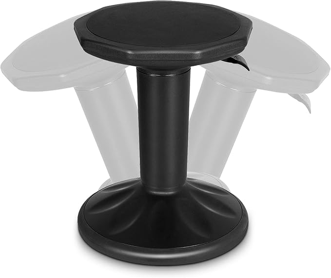 Giantex Wobble Stools for Classroom Seating, Wiggle Stool with Adjustable Height, 24 Inch Active Learning Stool, Sitting Balance Chair for School, Office Stand Up, Flexible Seating Wobble Chair(Black)