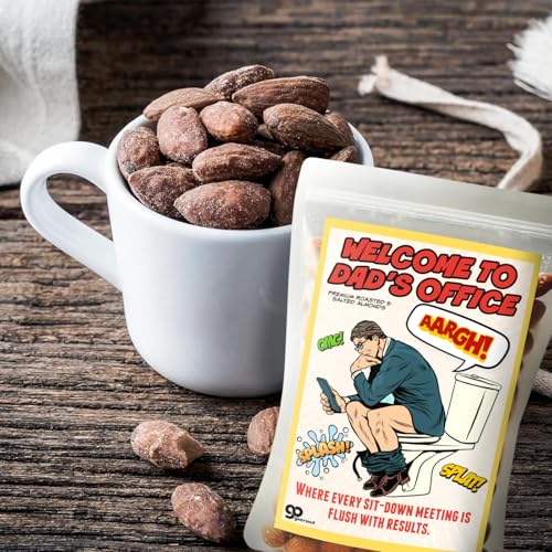 Dad’s Office Premium Roasted Almonds Funny Father’s Day Gag Gifts for Dads Mens Snacks for Camping Hiking Unusual Food Bas...
