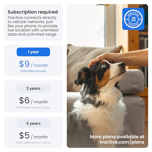 Tractive Smart Dog GPS Tracker | Live Pet Tracker with Virtual Fence | Vital Signs Monitoring of Heart & Respiratory Rate...