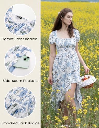 Scarlet Darkness Corset Dresses for Women Summer 2026 Floral Wedding Guest Chiffon Sundress
