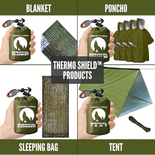 New ThermoShield™ Technology – Ultimate 2-Person Ultralight Mylar Survival Tent with Reinforced Paracord & Emergency Whist...