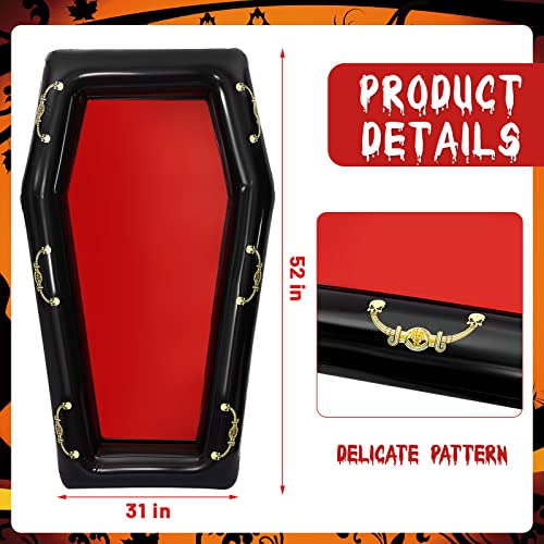 Aoriher 52 Inch Inflatable Coffin Cooler Fake Coffin Floatie Drink Ice Chest Buffet Bucket Beverage Cooler for Summer Pool...