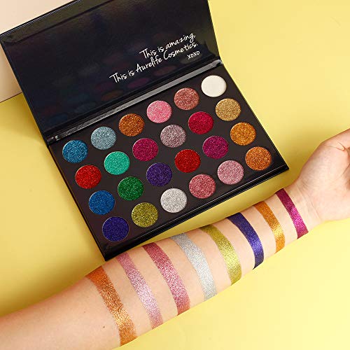 Aolailiya 24 Color Pressed Glitter Eyeshadow Palette - Mineral Ultra Shimmer Makeup Palette Eye Shadow Powder Long Lasting...