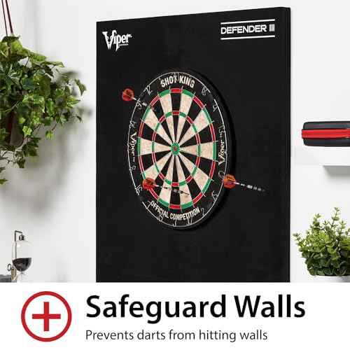 Viper Defender III Extended Length Dartboard Surround Wall Protector, Fits 17.75" and 18" Bristle Dartboards, Compression-Fit Easy Mounting, 45" H x 32" W x 1" Thickness