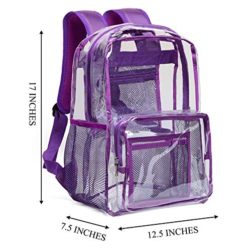 Vorspack Clear Backpack - Heavy Duty PVC Transparent See Through Backpack for College & Workplace