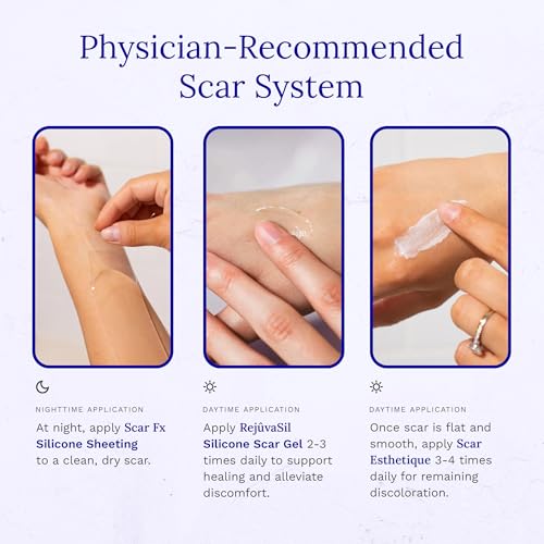 Rejuvaskin Scar Heal Kit for Small Scars, Soften, Flatten, Reduce and Recover, Silicone Sheeting, RejuvaSil Gel & Medical ...