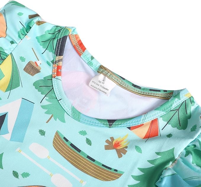 Toddler Girl Dress Horse Print Ruffle Bottom Casual Dress Summer Clothes 1-8Y