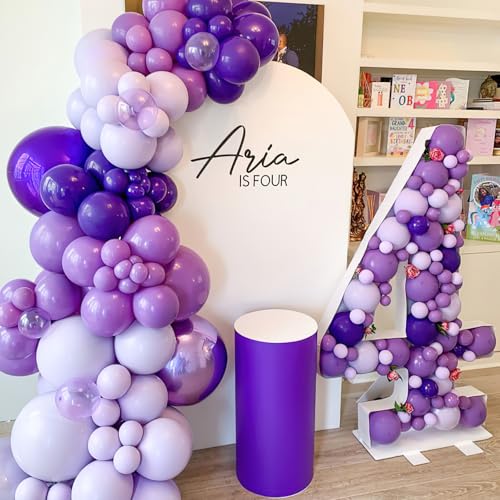 PartyWoo Purple Balloon Arch Kit Garland 140pcs Different Sizes of 18 12 10 5 Inch Dark Royal Light Pastel Metallic Purple...