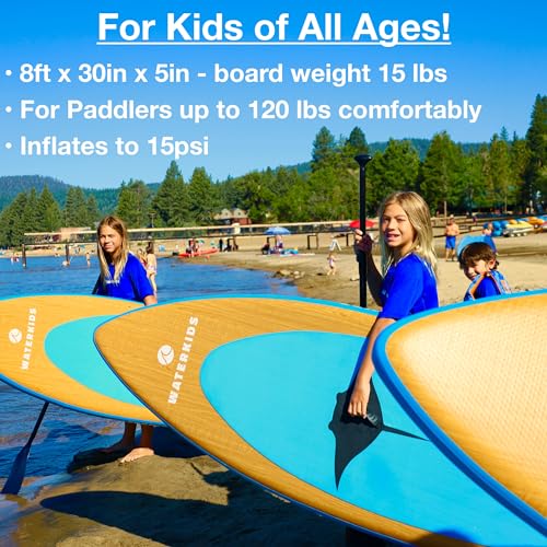 Waterkids Paddle Boards for Kids and Adults, Inflatable Stand Up Paddle Board Packages for Families