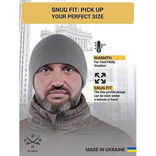 2SBR 2SABERS Warm Lightweight 170 Fleece Watch Cap - Men Women - Outdoor Skull Beanie Hat