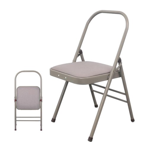CIGOCIVI Yoga Auxiliary Chair Backless Relieve Neck and Back Pain Chair Foldable Balance Handstand Training Tool Alloy Steel (Grey)