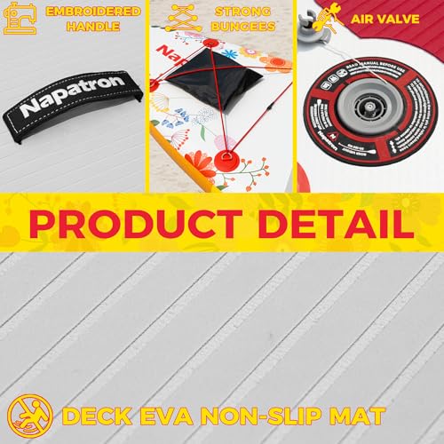 Napatron Family Inflatable Stand Up Paddle Board, Sup,Stable Wide Design,350LBS Capacity,Complete Paddle Board Package wit...
