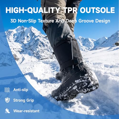 Furuian Insulated Snow Boots for Men Waterproof Winter Boots for Men Outdoor Non Slip Hiking Snow Duck Boot Mens Winter Du...