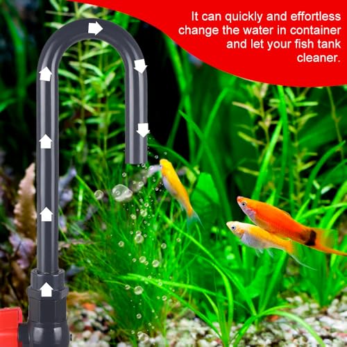 MiOYOOW Aquarium Water Changer, PVC Aquarium Water Filler Hanging Fish Tank Hook Filler with Flow Switch for 1/2“, 5/8”, ...