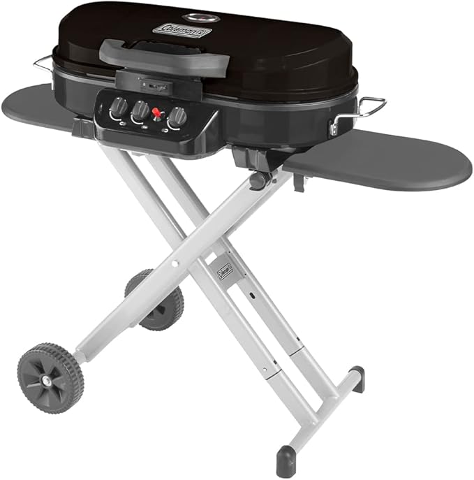 Coleman RoadTrip 285 Portable Stand-Up Propane Grill with 3 Adjustable Burners & Instastart Ignition, 20,000 BTUs of Power...