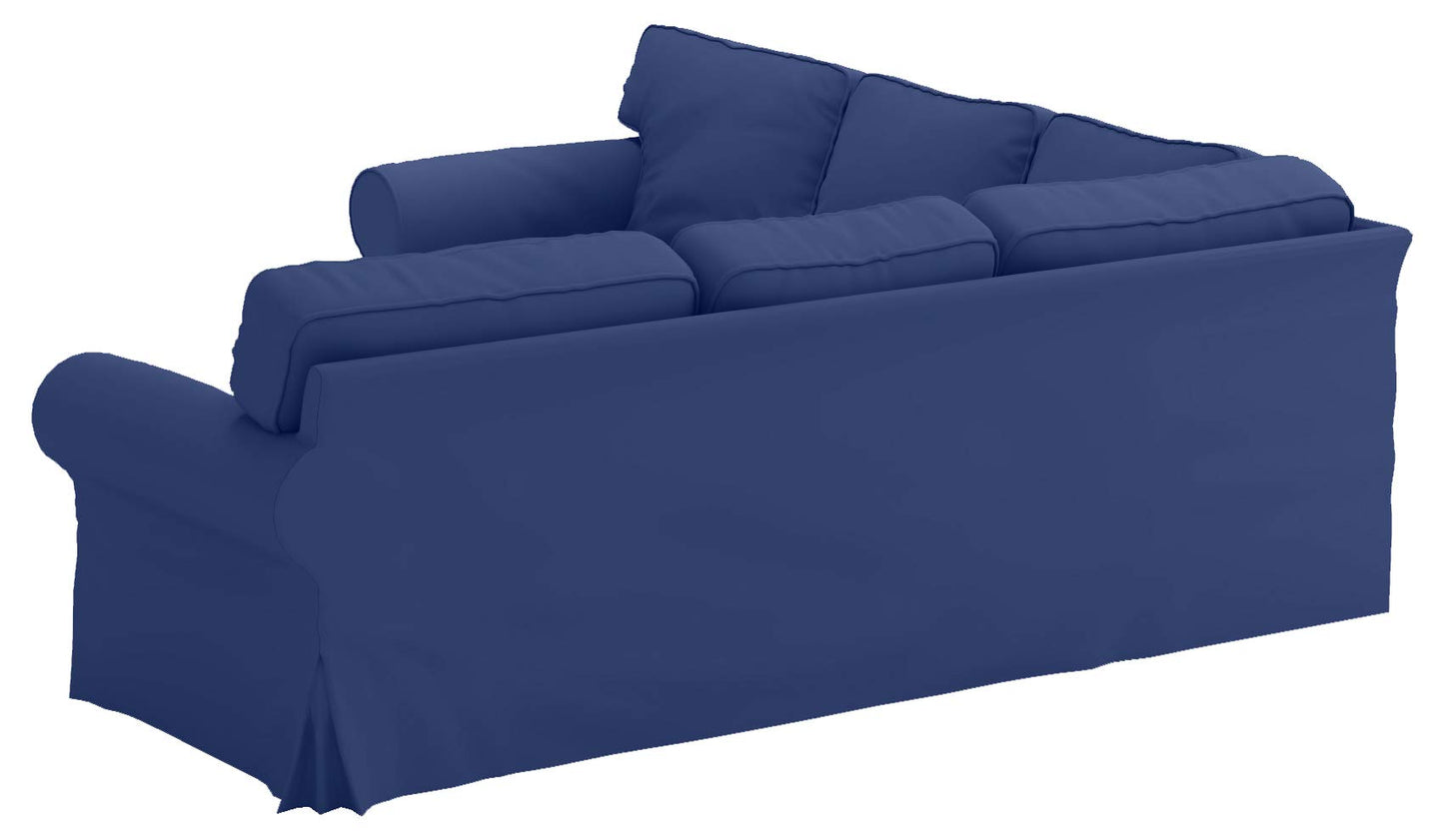 The Thick Cotton IKEA Ektorp 2 2 Sofa Cover Replacement is Custom Made for IKEA Ektorp Corner Or Sectional Sofa Slipcover (Dark Blue)