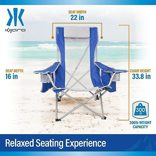 Kijaro Beach Sling Chair with Cooler Pocket - Various Fun Colors & Patterns - Perfect Beach Folding Chair and Camping Chai...