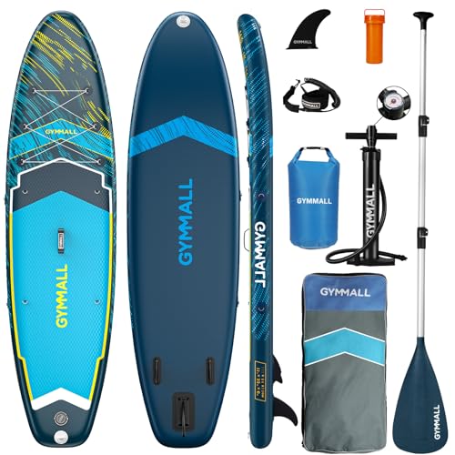 GYMMALL Paddle Board, Inflatable Stand Up SUP Paddle Boards for Adults & Youths of All Skill Levels, Wide & Non-Slip Deck ...