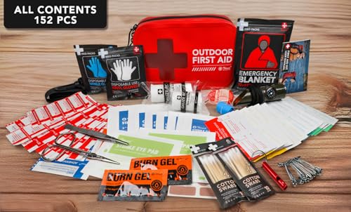 152 PCS Waterproof First Aid Kit, Portable Small Boat Dry Bag Bug Out Bags, Emergency Medical Kit Ideal for Boating, Campi...