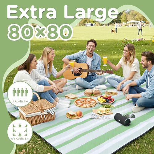 RYCHIC Waterproof Picnic Blanket Beach Outdoor Camping Mat Extra Large Foldable Cute Big Travel Essential Accessories Gift...