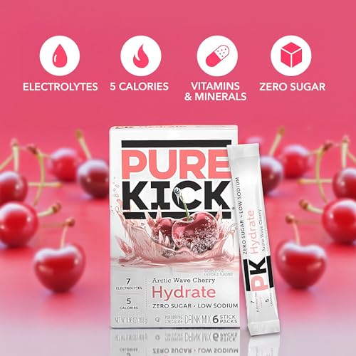 Pure Kick - Singles to Go Pack of 6 - Flavored Arctic Wave Cherry