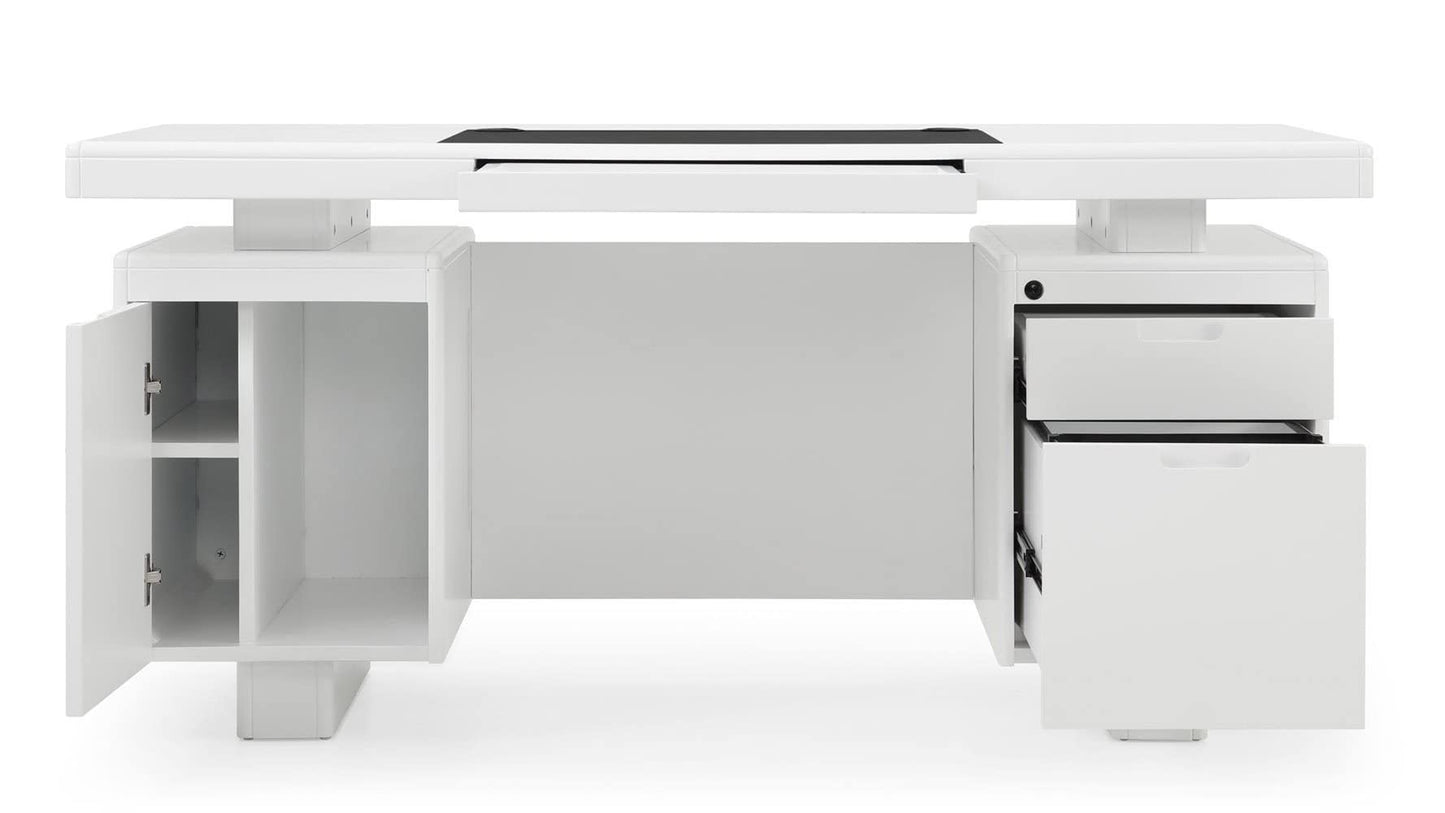 ZURI Modern Monroe Desk - Fixed Height - White