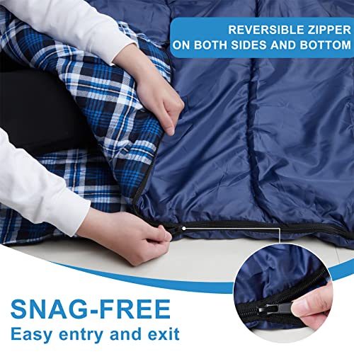 AGEMORE Cotton Flannel Double Sleeping Bag for Camping, Backpacking Or Hiking. Queen Size 2 Person Waterproof Sleeping Bag...