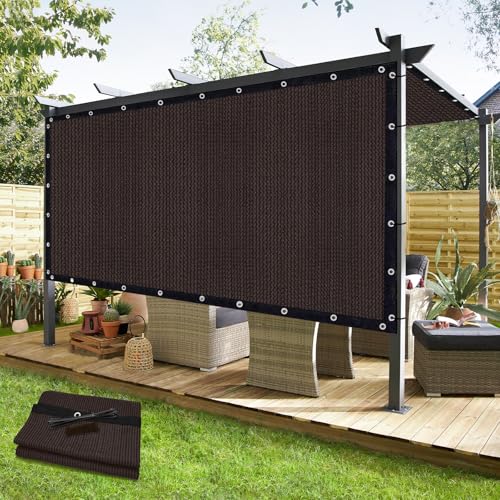 KANAGAWA 90% Sun Shade Cloth 12'X 20' Outdoor Porch Pergola Shade Cover Canopy with Grommets UV Block Privacy Screen for P...